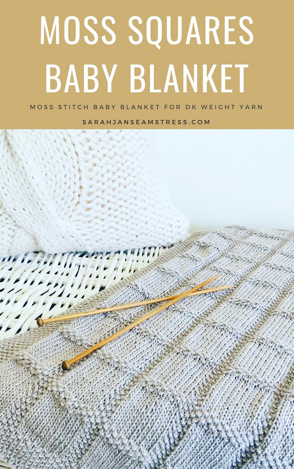 Mossy Squares DK Cotton Baby Blanket