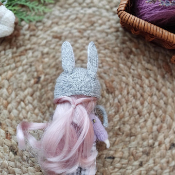 Tiny bunny hat for doll
