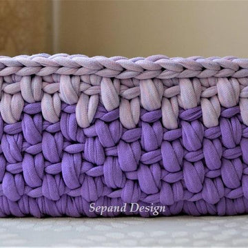 Zpagetti (t-shirt) yarn basket-  One Back Loop- Purple