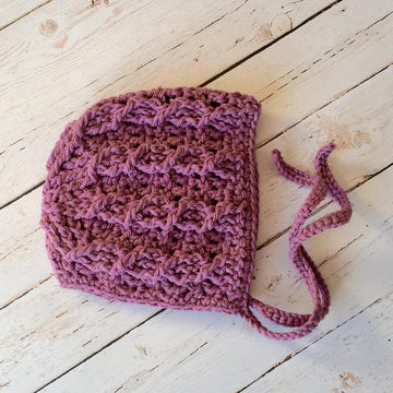 Cable Cross Baby Bonnet
