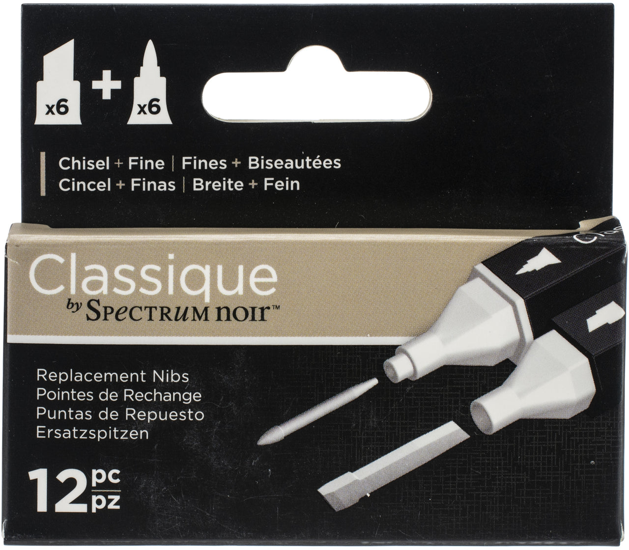 Crafter's Companion Spectrun Noir Replacement Nibs 12/Pkg - Classique