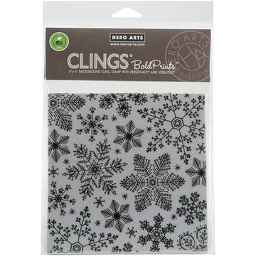 Hero Arts Cling Stamps 4.5"X5.75" - Hand Drawn Snowflakes Bold Prints