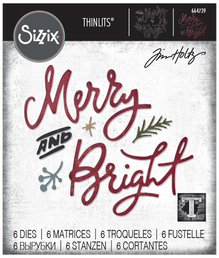 Sizzix Thinlits Dies By Tim Holtz 6/Pkg - Merry & Bright