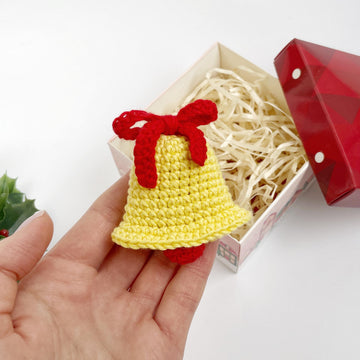 Crochet Christmas bell ornament pattern Amigurumi hanging decor