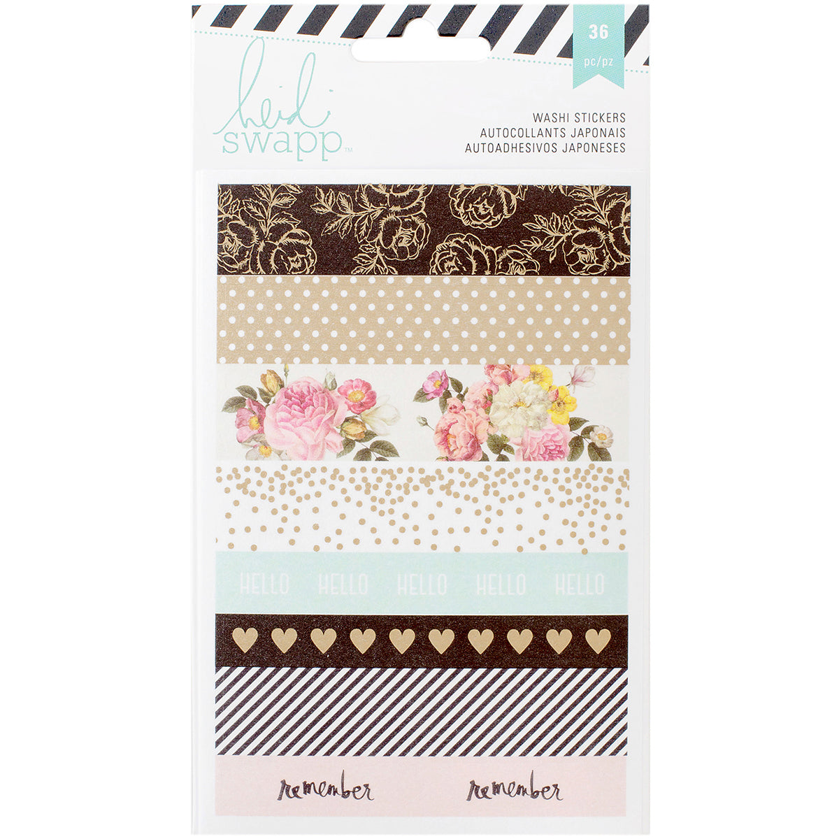 American Crafts Heidi Swapp Memory Planner Washi Sticker Sheets 4"X6" 3/Pkg - 527769