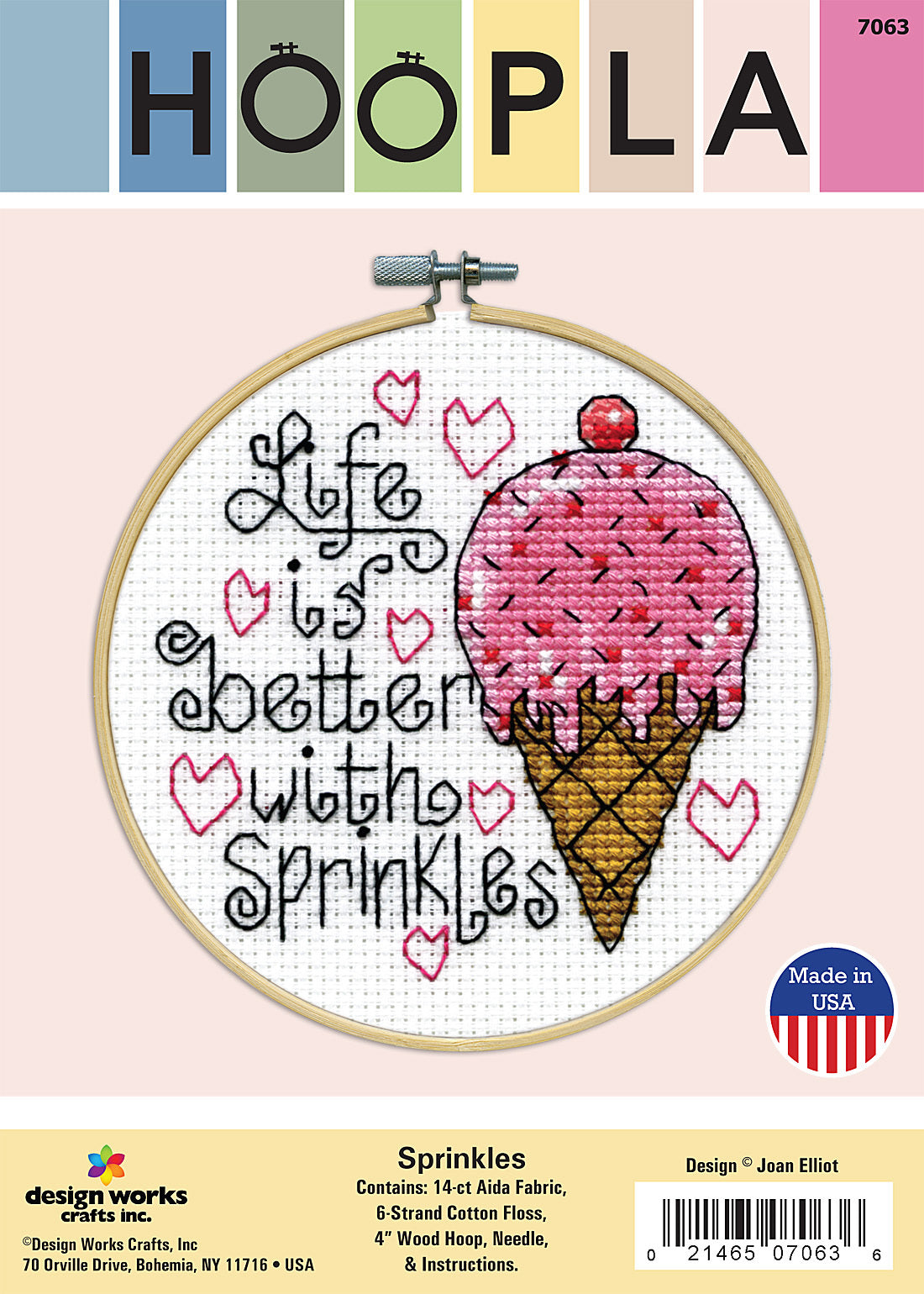Design Works Sprinkles Cross Stitch Kit - 4in Round