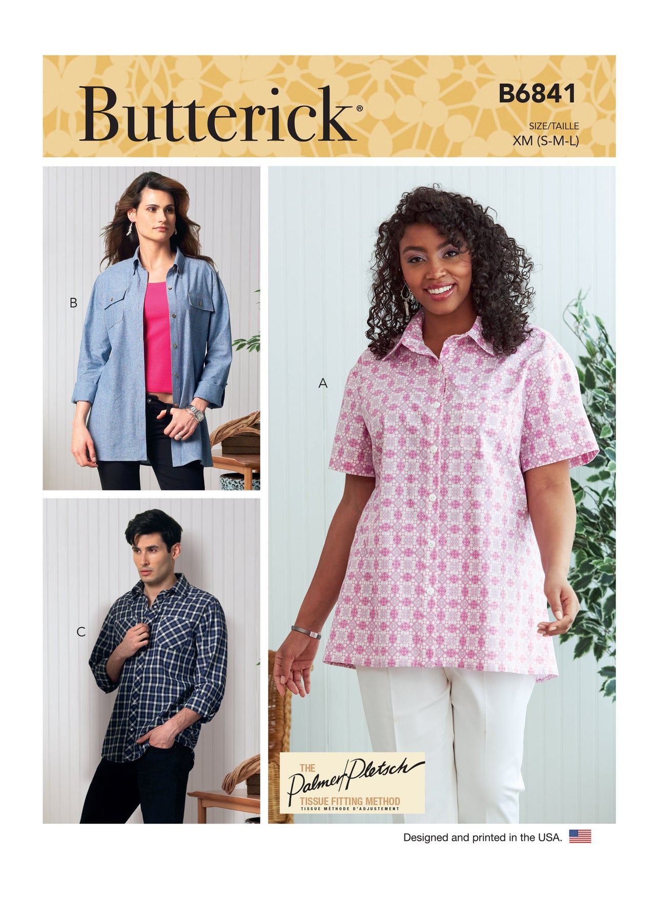 Butterick Unisex Button-Down Shirts B6841 - Sewing Pattern