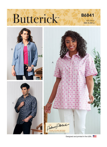 Butterick Unisex Button-Down Shirts B6841 - Sewing Pattern