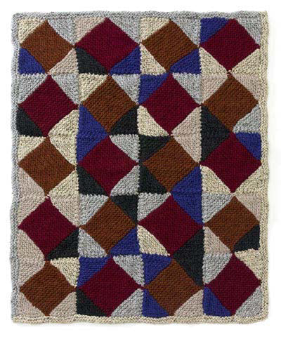 Diagonal Squares Throw in Lion Brand Wool-Ease Thick & Quick - L40172
