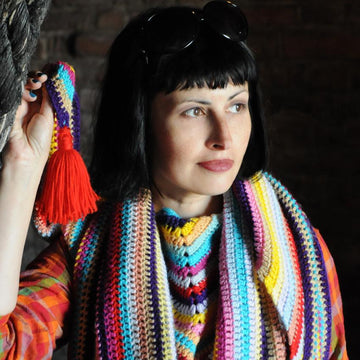 Brigita crochet shawl with tassels
