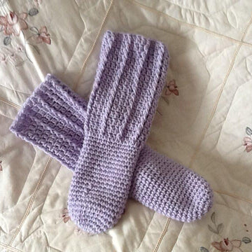 Lady Lavender Crocheted Socks