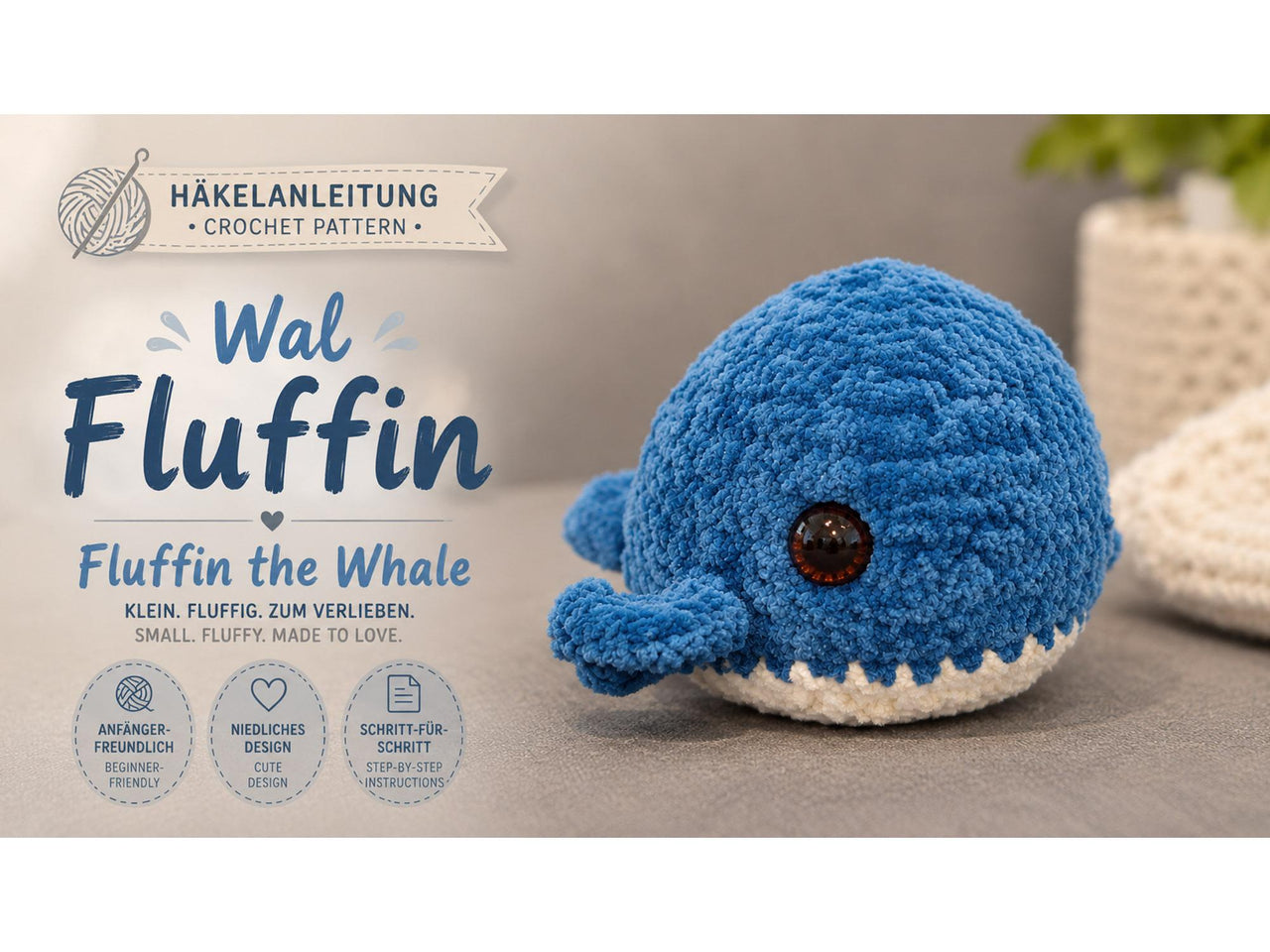 Häkelanleitung Wal Fluffin