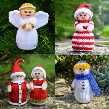 Christmas Dolls Knitting Pattern - Toy Knitting Pattern