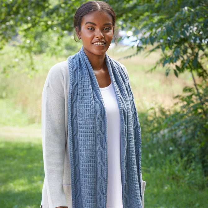 Salt Water Taffy Scarf in Valley Yarns Brodie - 999 - Downloadable PDF