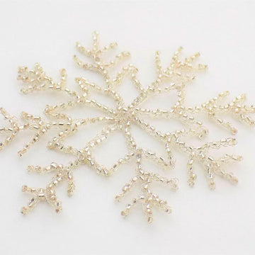 Wire Crocheted Sparkling Snowflake with Beads