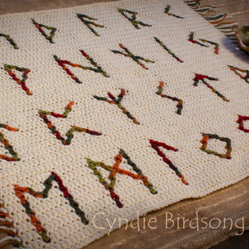 Overlay Mosaic Crochet Square - RUNES alphabet letters