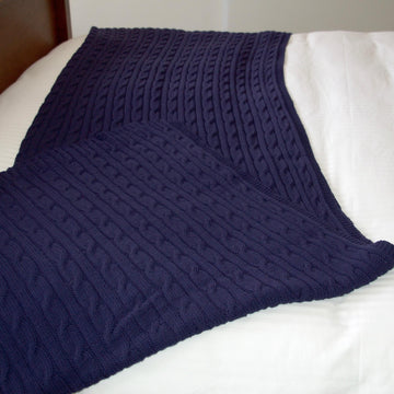 5 ply Sport Weight Cable Throw