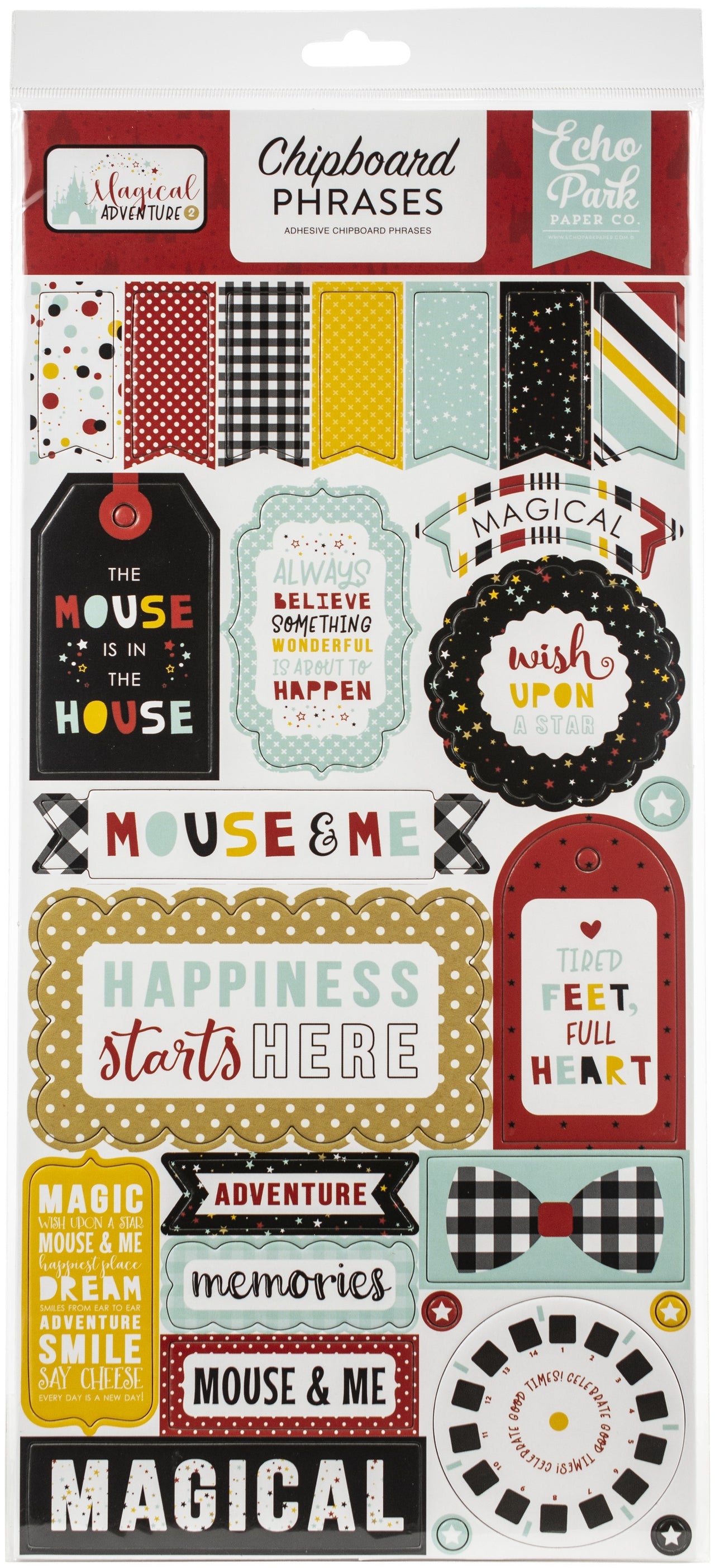 Echo Park Paper Magical Adventure 2 Chipboard 6"X13" - Phrases