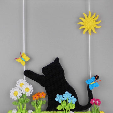 Little chubby cat - hanging decoration for doors & walls