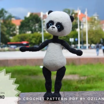 Crochet Pattern Basi the Panda Amigurumi toy