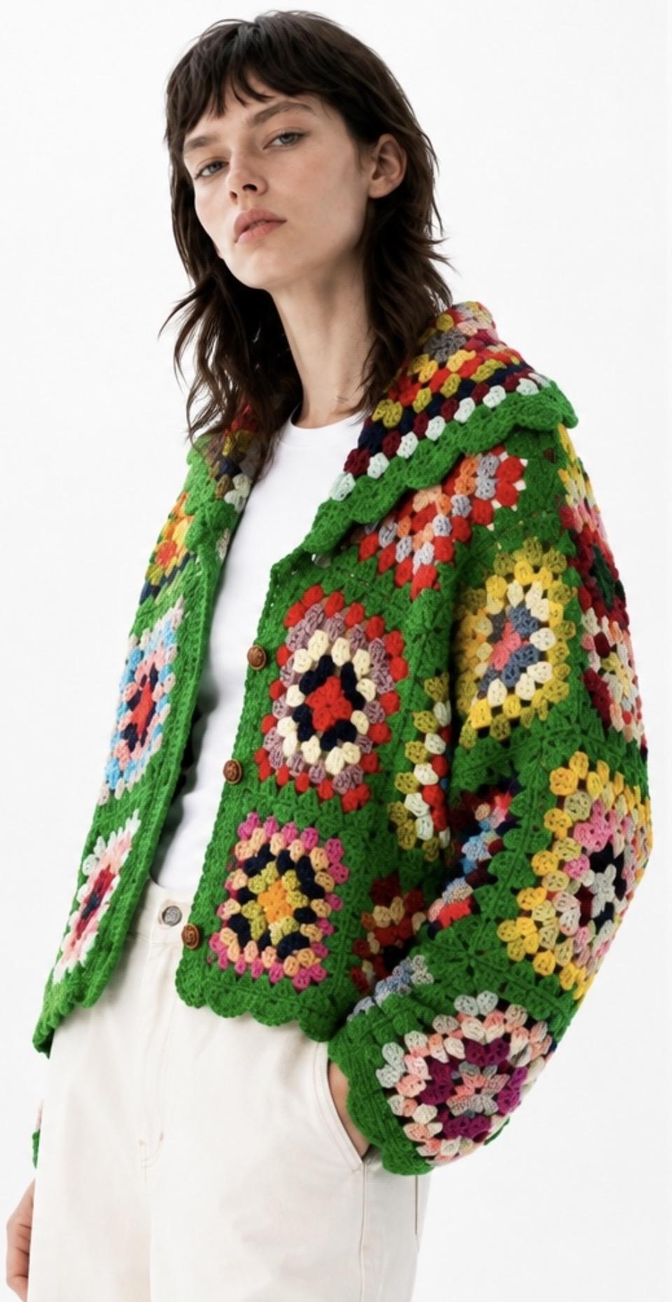 Collared Short Crochet Jacket