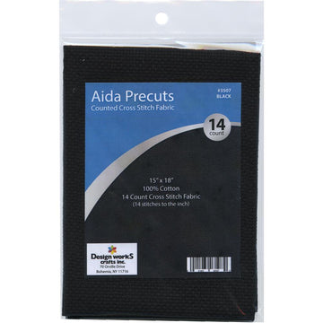 Design Works Gold Quality Aida 14 Count W3507 - Black - 15"X18"