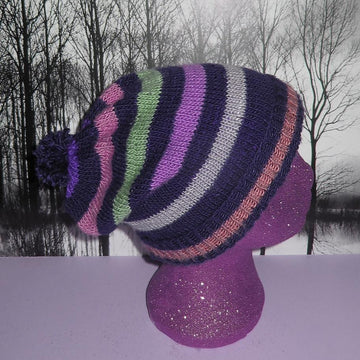 Stripe Bobble Slouch