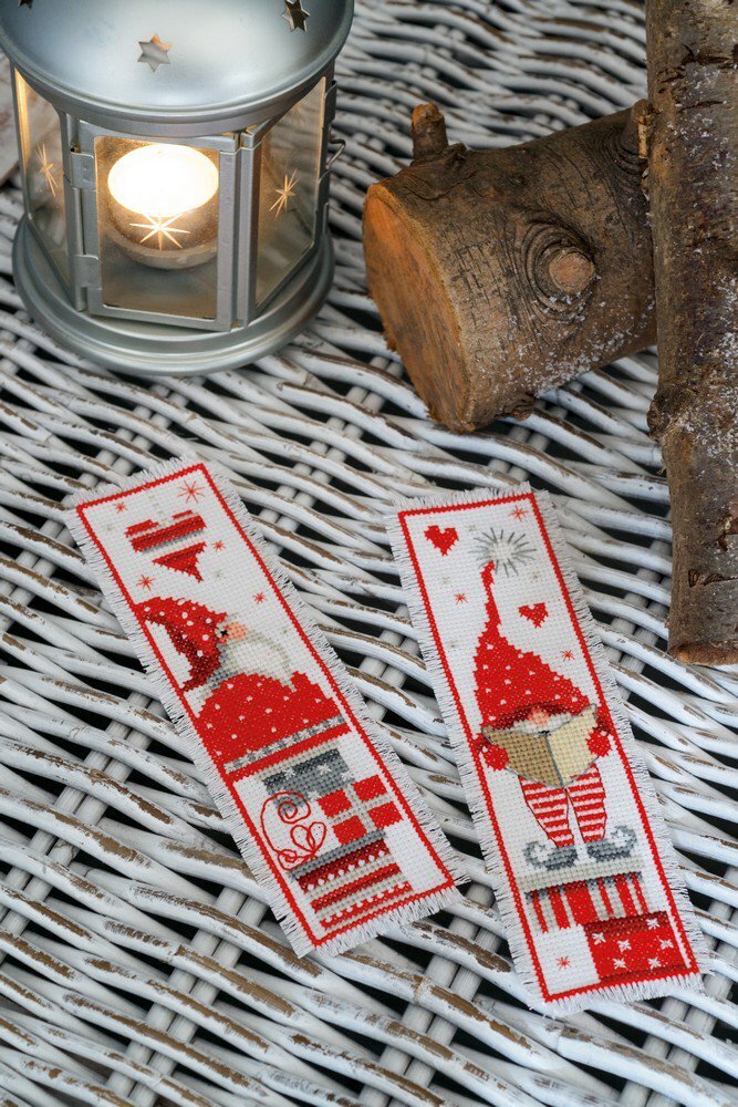 Vervaco Christmas Gomes Bookmark Set (2pcs) Cross Stitch Kit - 6cm x 20cm