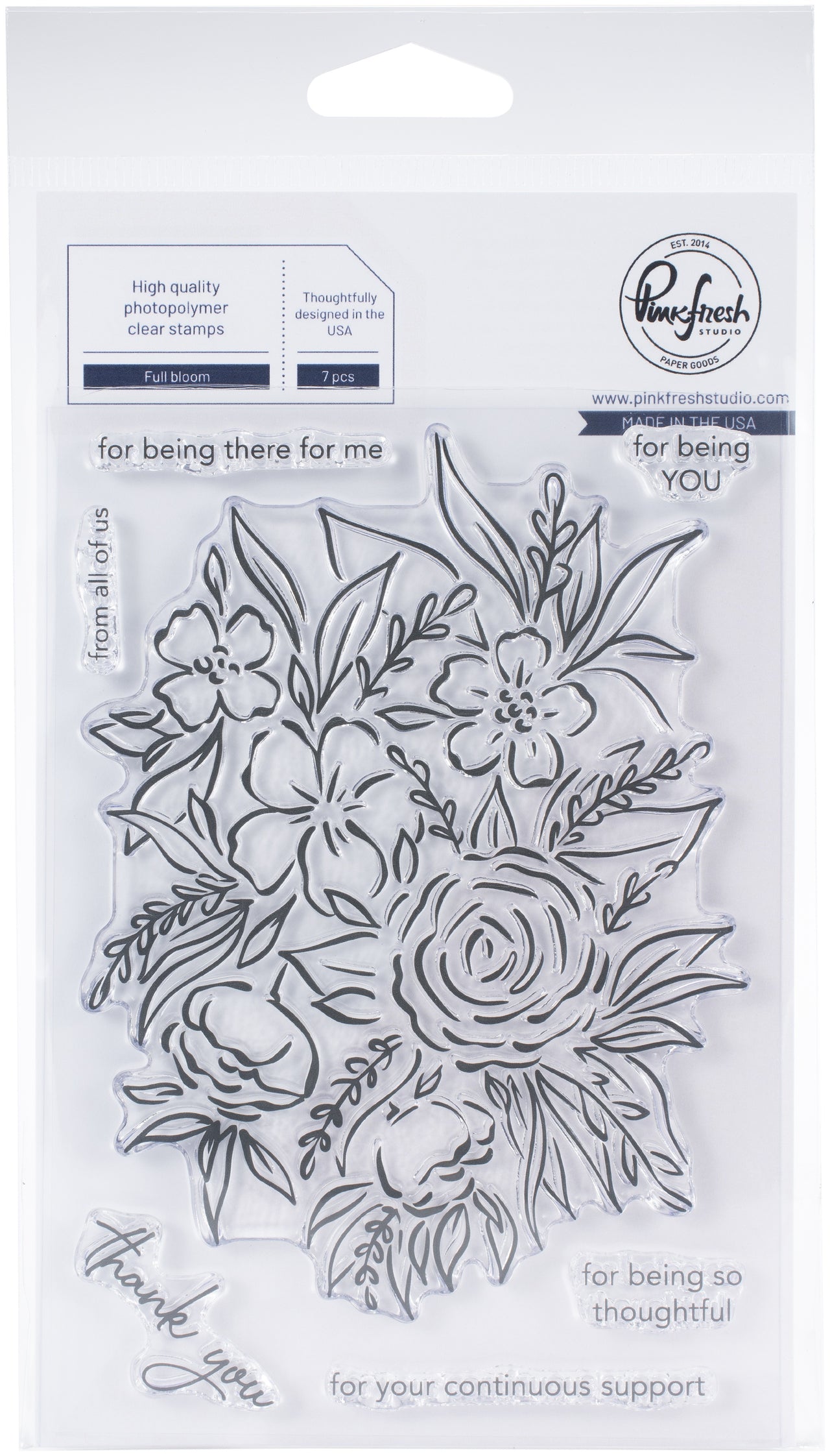 Pinkfresh Studio Clear Stamp Set 4"X6" - Full Bloom