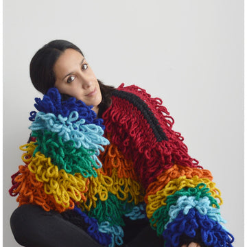 Rainbow Loopy Cardi