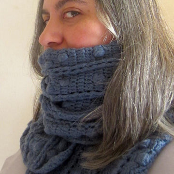 Bobble Diamonds and Posts Scarf