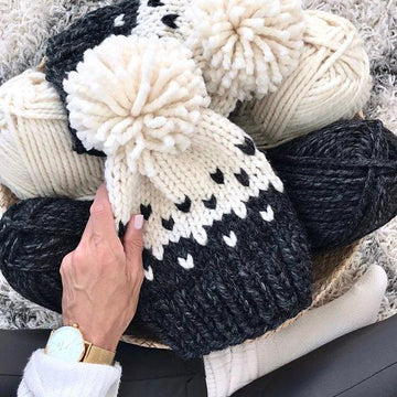 Two Tone Fair Isle Hat Set