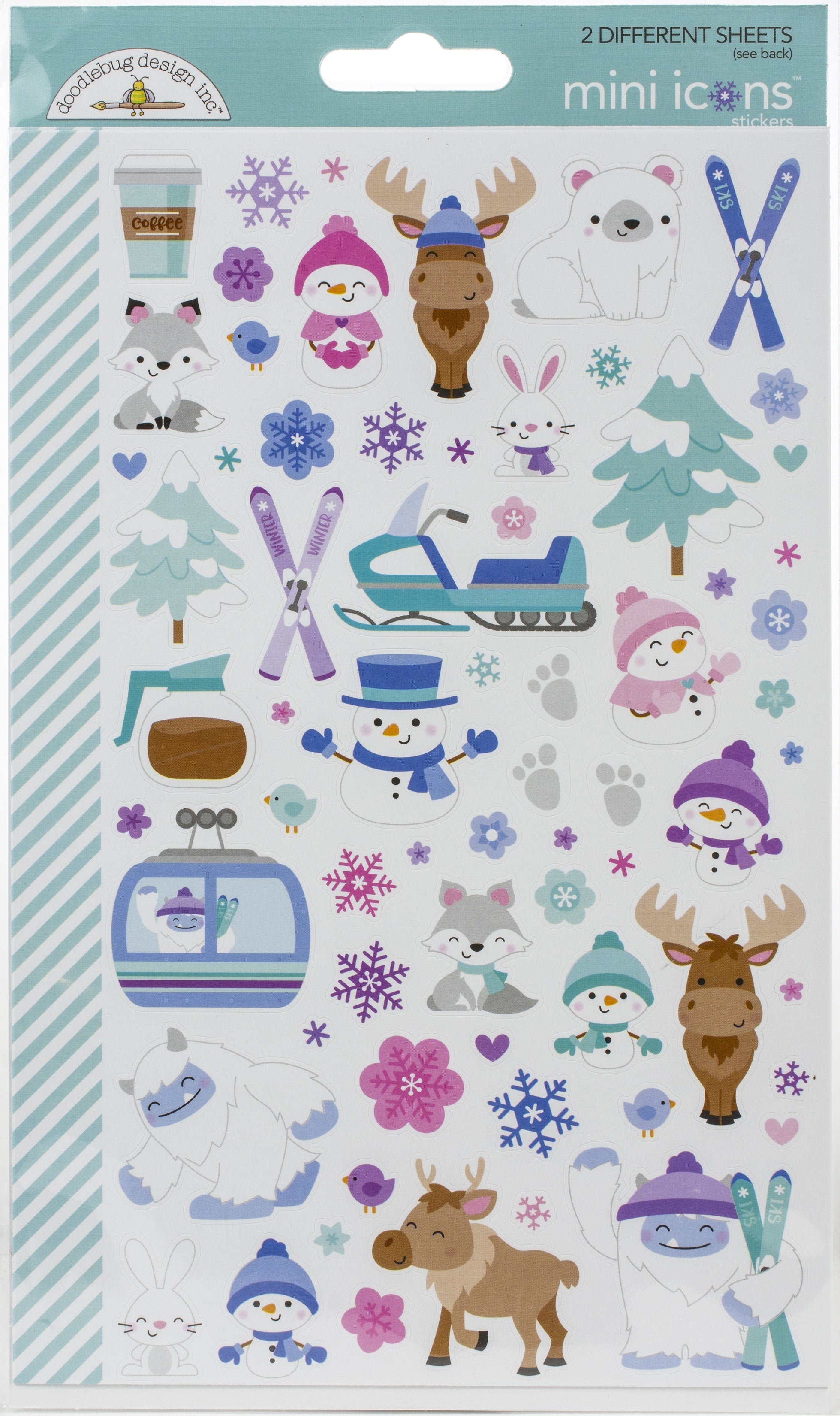 Doodlebug Dooblebug Mini Cardstock Stickers 2/Pkg - Winter Wonderland Icons