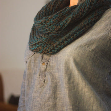 2-Tone Knit-Look Infinity Scarf (3 Ways)