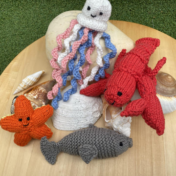 Sea creatures quad knitting pattern
