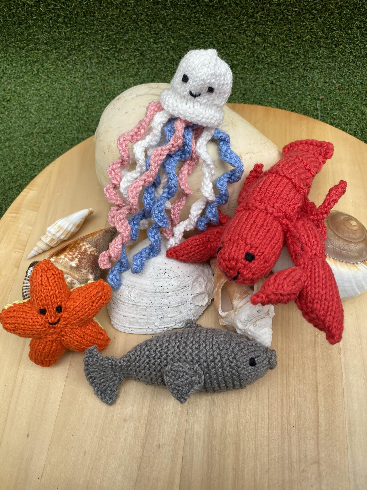 Sea creatures quad knitting pattern