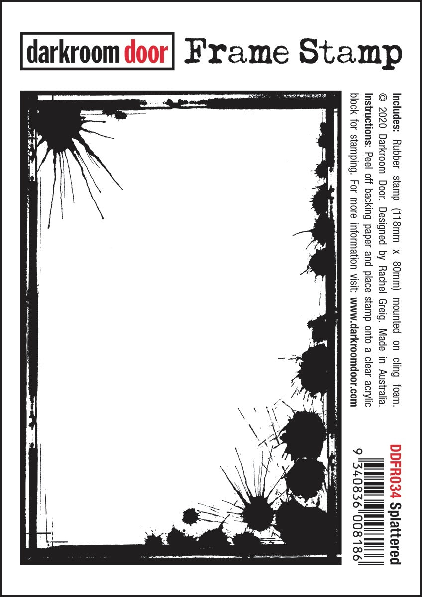 Darkroom Door Frame Cling Stamp 4.6"X3" - Splattered