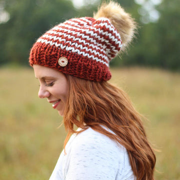 Chunky Stripes Knit Beanie