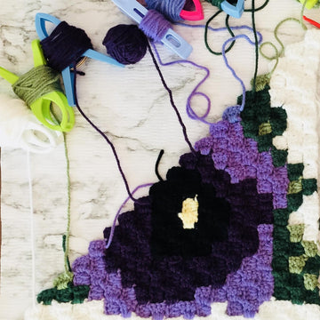Purple Pansy Flower C2C Graphgan Square