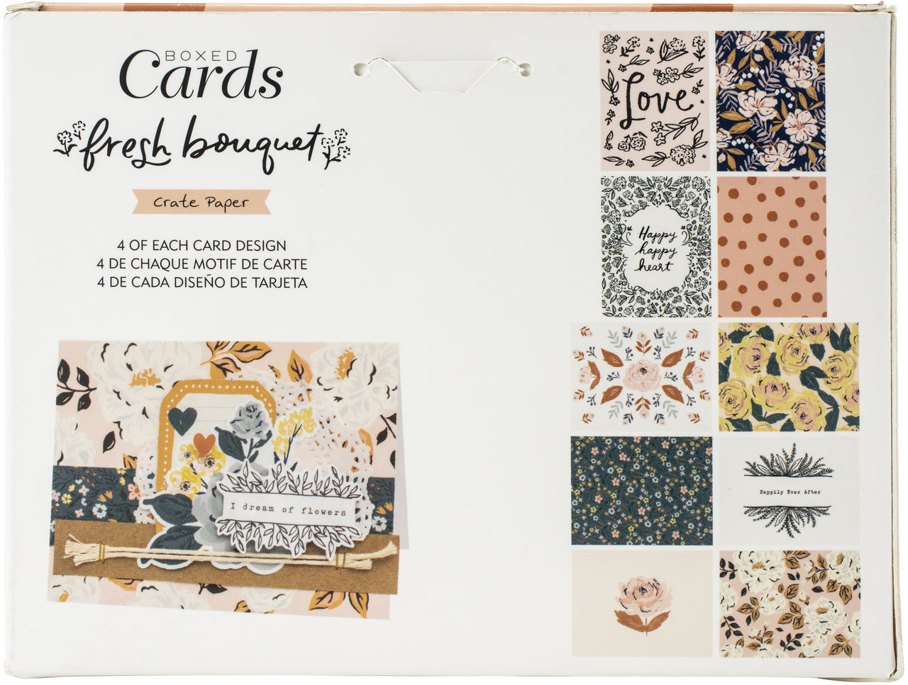 American Crafts Crate Paper A2 Cards W/Envelopes (4.375"X5.75") 40/Box - Fresh Bouquet