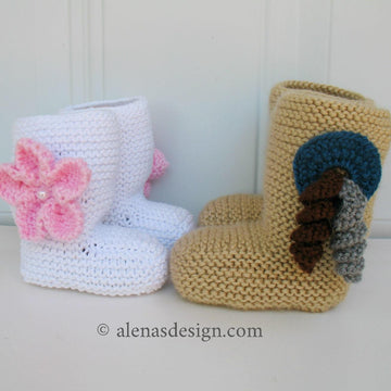 Baby Booties with Embellishments