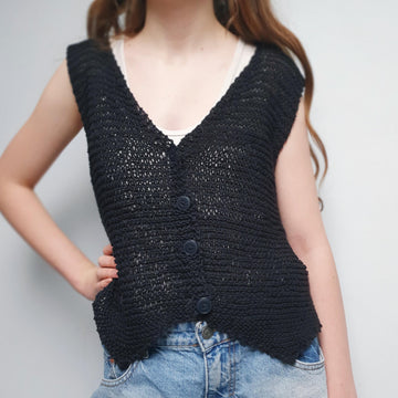 Beginner Friendly Garter Stitch Knitted Waistcoat