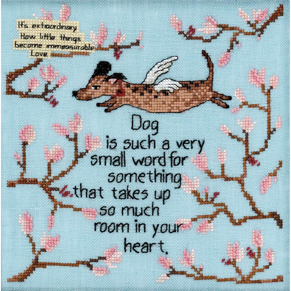 Mill Hill Curly Girl-Dog Is a Small Word Counted Cross Stitch Kit - 7in x 7in