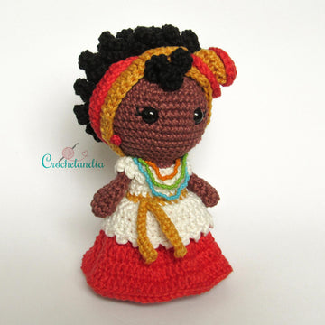 Brazilian Baiana amigurumi doll - crochet pattern by Crochelandia
