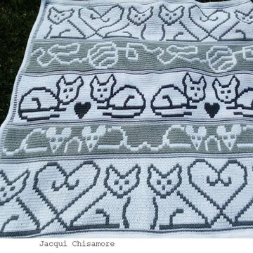 Whimsical Kitty Blanket - Overlay Mosaic Crochet