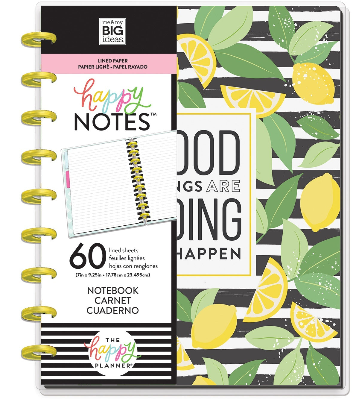 Happy Planner Medium Notebook W/60 Sheets - Good Things, Lined Paper