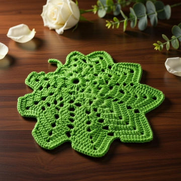Crochet Leaf Coaster Pattern – Instant PDF Download + Video Tutorial