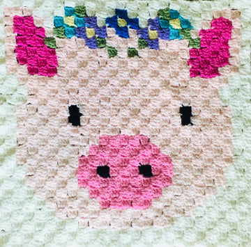 Sadie the Pig C2C Graphgan Blanket Square