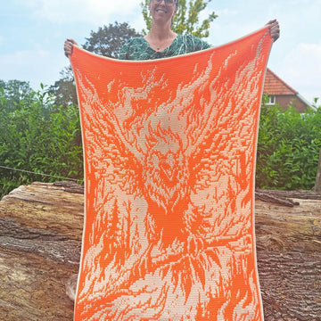 Flameborn Phoenix | Fantasy Crochet Blanket