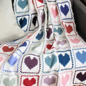 Scrap Hearts Afghan Crochet Pattern